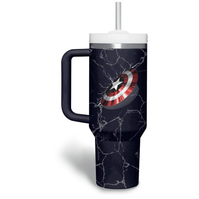Captain America Movies Custom Stanley Quencher 40Oz Stainless Steel Tumbler - Image 3