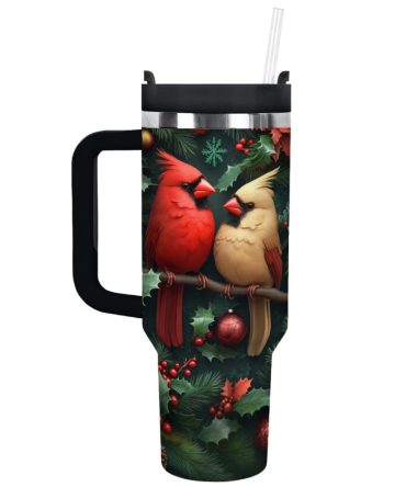 Cardinal Love Custom Stanley Quencher 40Oz Stainless Steel Tumbler With Handle