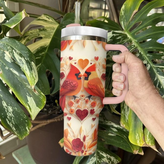 Cardinal Love Custom Stanley Quencher 40Oz Stainless Steel Tumbler With Handle - Image 3