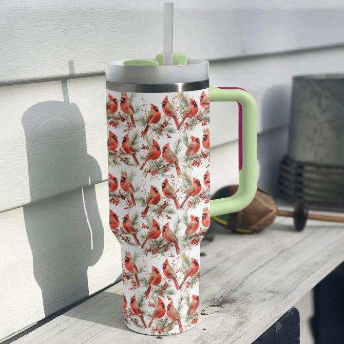 Cardinal Love Custom Stanley Quencher 40Oz Stainless Steel Tumbler With Handle - Image 3