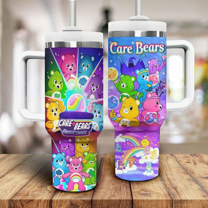 Care Bears Cartoon Custom Stanley Quencher 40Oz Stainless Steel Tumbler - Image 2