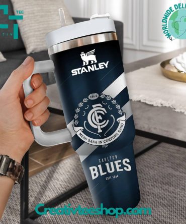 Carlton Blues Afl Custom Stanley Quencher 40Oz Stainless Steel Tumbler With Handle