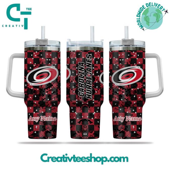 Carolina Hurricanes Nhl Custom Stanley Quencher 40Oz Stainless Steel Tumbler With Handle