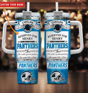 Carolina Panthers Nfl Custom Stanley Quencher 40Oz Stainless Steel Tumbler With Handle