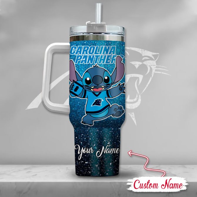 Carolina Panthers Nfl Custom Stanley Quencher 40Oz Stainless Steel Tumbler With Handle - Image 3