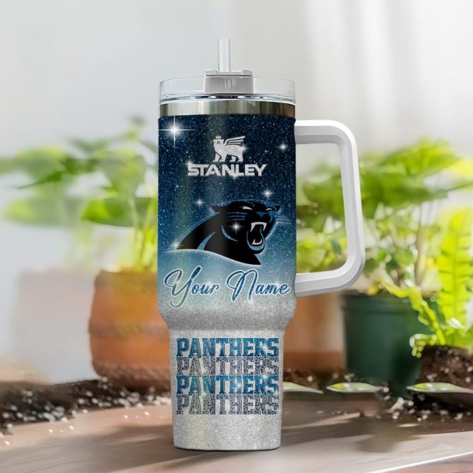 Carolina Panthers Nfl Custom Stanley Quencher 40Oz Stainless Steel Tumbler With Handle - Image 2