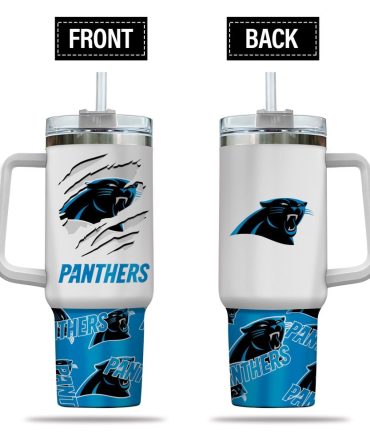 Carolina Panthers Nfl Custom Stanley Quencher 40Oz Stainless Steel Tumbler With Handle