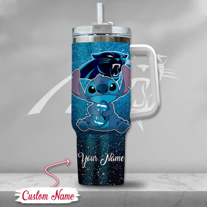 Carolina Panthers Nfl Custom Stanley Quencher 40Oz Stainless Steel Tumbler With Handle - Image 2