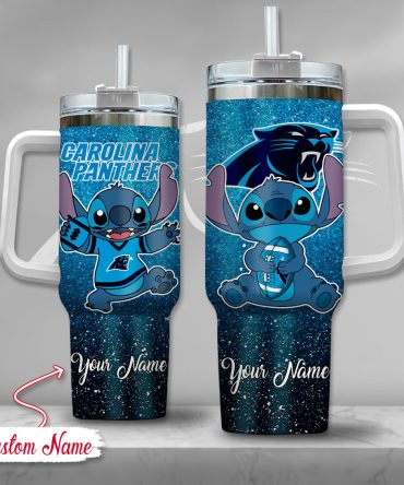 Carolina Panthers Nfl Custom Stanley Quencher 40Oz Stainless Steel Tumbler With Handle