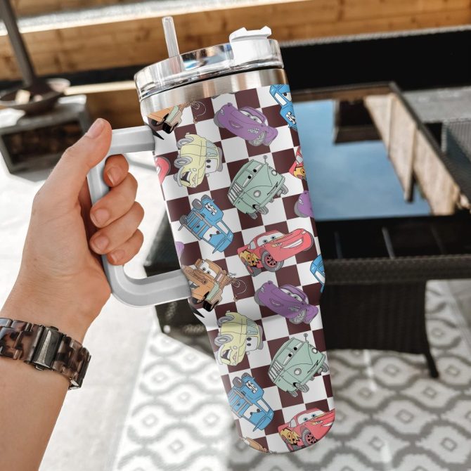 Cars Disney Cartoon Custom Stanley Quencher 40Oz Stainless Steel Tumbler With Handle - Image 3