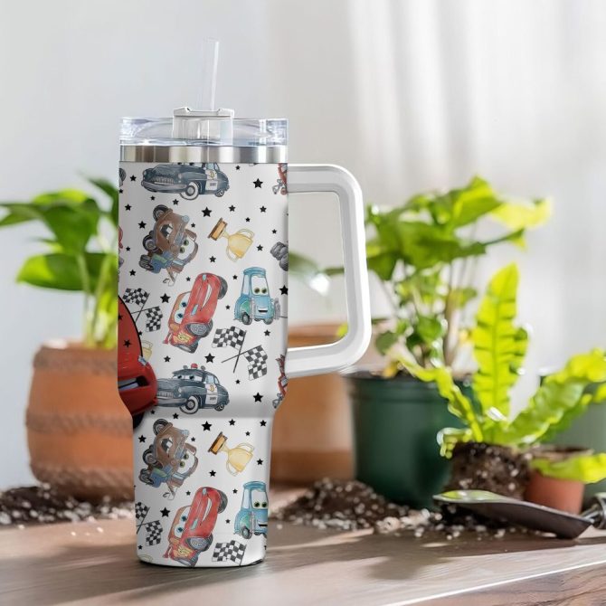 Cars Disney Cartoon Custom Stanley Quencher 40Oz Stainless Steel Tumbler With Handle - Image 4