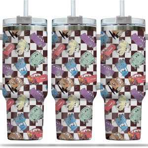 Cars Disney Cartoon Custom Stanley Quencher 40Oz Stainless Steel Tumbler With Handle