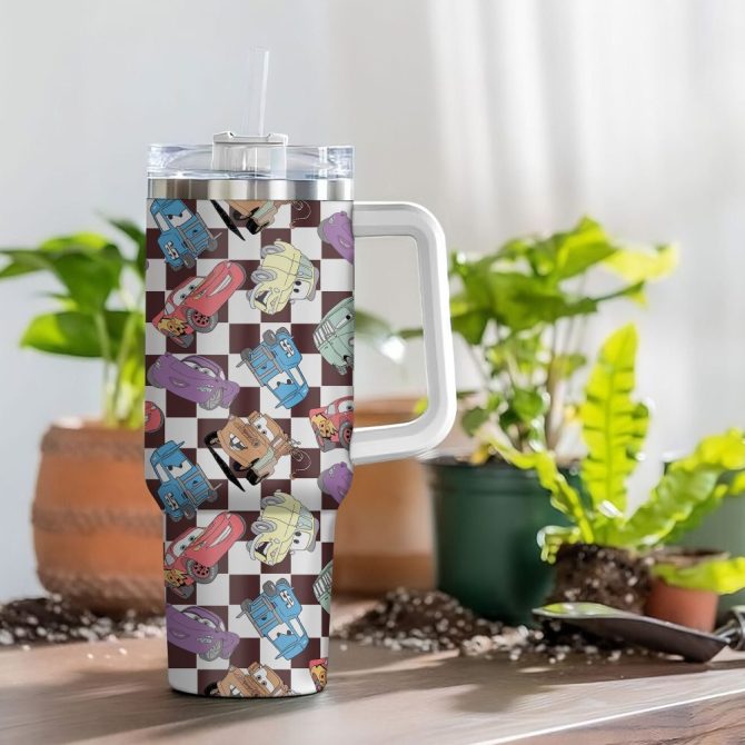 Cars Disney Cartoon Custom Stanley Quencher 40Oz Stainless Steel Tumbler With Handle - Image 4