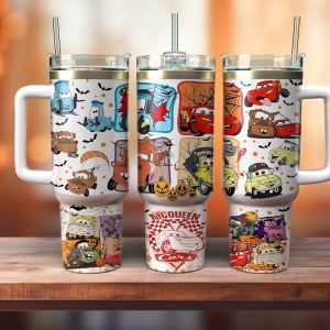 Cars Disney Cartoon Custom Stanley Quencher 40Oz Stainless Steel Tumbler With Handle