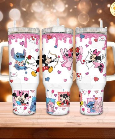 Cartoon Characters Disney Cartoon Custom Stanley Quencher 40Oz Stainless Steel Tumbler With Handle