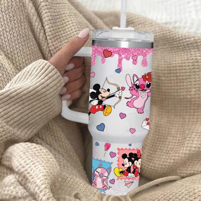 Cartoon Characters Disney Cartoon Custom Stanley Quencher 40Oz Stainless Steel Tumbler With Handle - Image 2