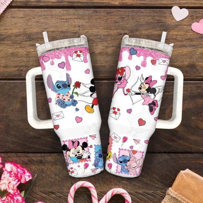 Cartoon Characters Disney Cartoon Custom Stanley Quencher 40Oz Stainless Steel Tumbler With Handle - Image 3