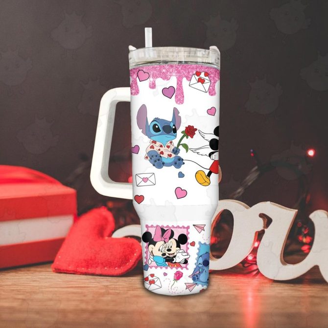 Cartoon Characters Disney Cartoon Custom Stanley Quencher 40Oz Stainless Steel Tumbler With Handle - Image 4