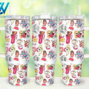 Cartoon Characters Disney Cartoon Custom Stanley Quencher 40Oz Stainless Steel Tumbler With Handle