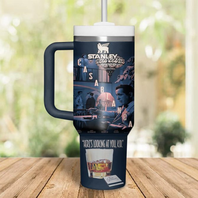 Casablanca Movies Custom Stanley Quencher 40Oz Stainless Steel Tumbler With Handle - Image 2