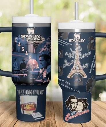 Casablanca Movies Custom Stanley Quencher 40Oz Stainless Steel Tumbler With Handle