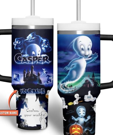 Casper Cartoon Custom Stanley Quencher 40Oz Stainless Steel Tumbler With Handle