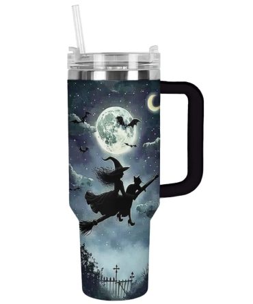 Cat Custom Stanley Quencher 40Oz Stainless Steel Tumbler With Handle