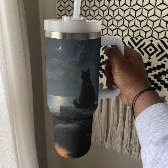 Cat Custom Stanley Quencher 40Oz Stainless Steel Tumbler With Handle - Image 3