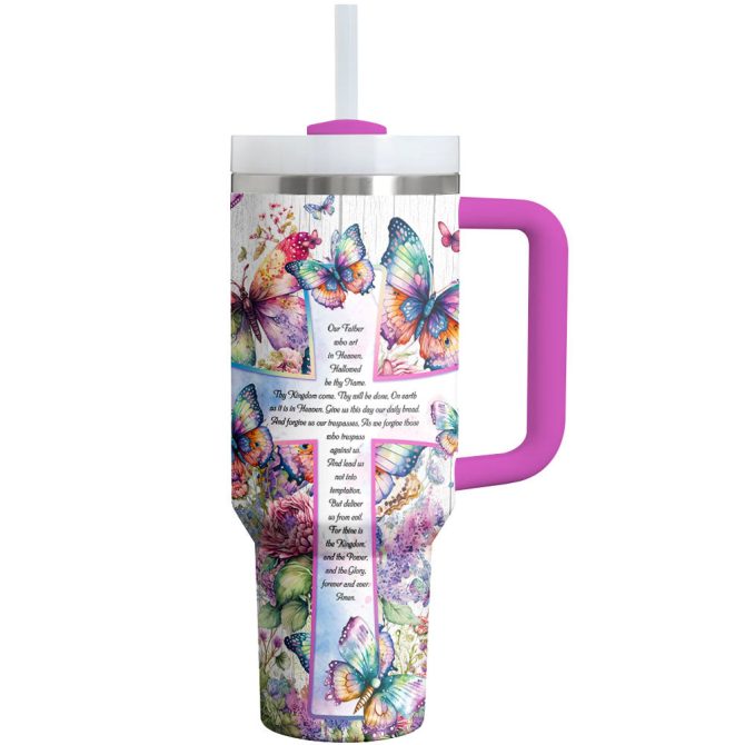 Cat Custom Stanley Quencher 40Oz Stainless Steel Tumbler With Handle