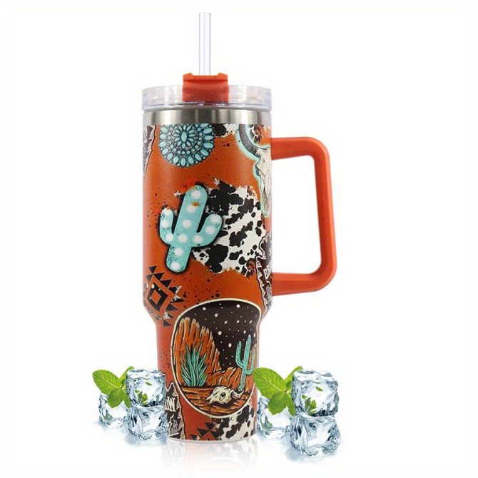 Catus Custom Stanley Quencher 40Oz Stainless Steel Tumbler With Handle