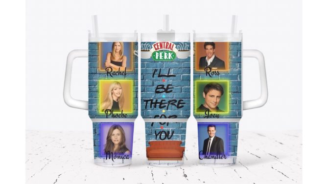 Central Perk Friends Tv Series Custom Stanley Quencher 40Oz Stainless Steel Tumbler With Handle