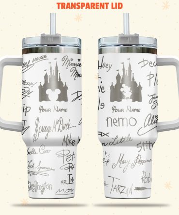 Character Signature Disney Cartoon Custom Stanley Quencher 40Oz Stainless Steel Tumbler With Handle