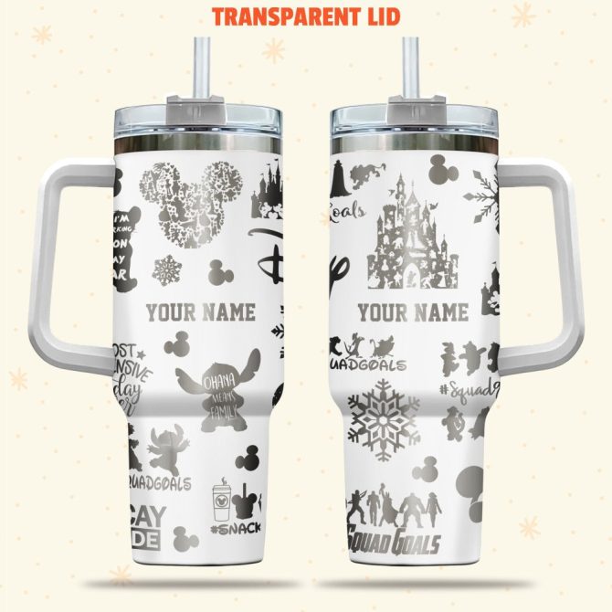 Character Squad Disney Cartoon Custom Stanley Quencher 40Oz Stainless Steel Tumbler With Handle
