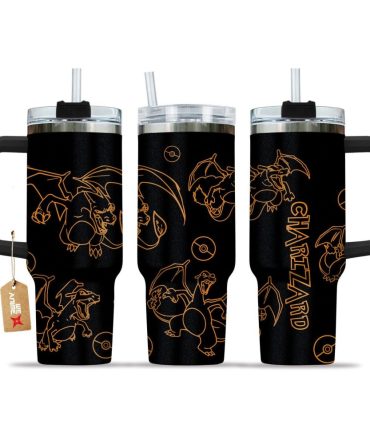 Chariard Pokemon Anime Custom Stanley Quencher 40Oz Stainless Steel Tumbler