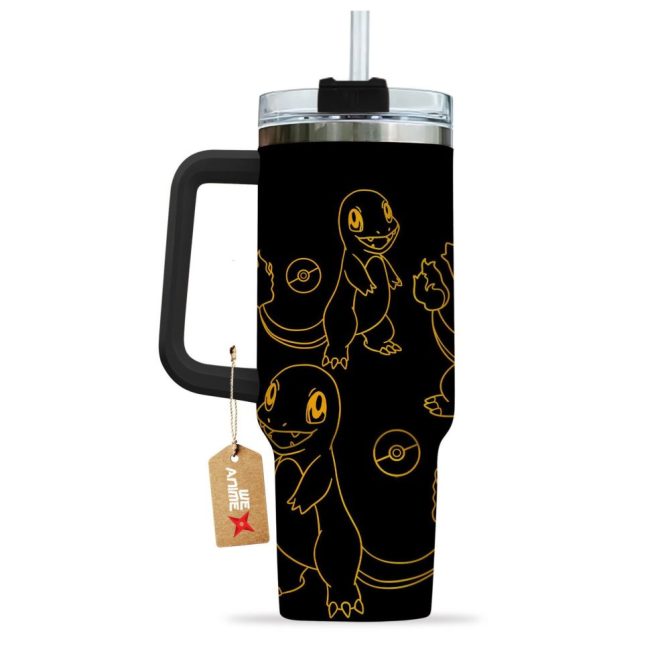 Charmander Pokemon Anime Custom Stanley Quencher 40Oz Stainless Steel Tumbler - Image 4