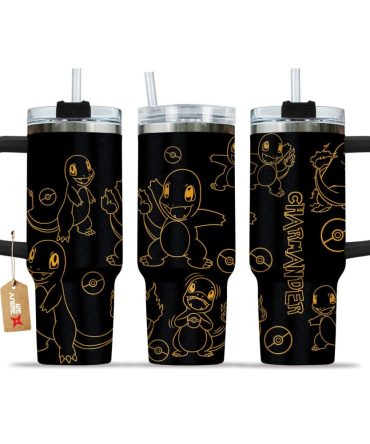 Charmander Pokemon Anime Custom Stanley Quencher 40Oz Stainless Steel Tumbler