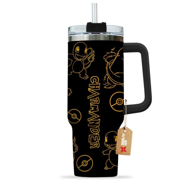 Charmander Pokemon Anime Custom Stanley Quencher 40Oz Stainless Steel Tumbler - Image 3