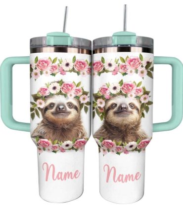 Charming Sloths Custom Stanley Quencher 40Oz Stainless Steel Tumbler With Handle