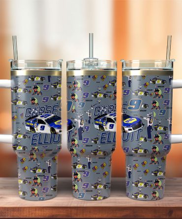 Chase Elliott Racing Sports Custom Stanley Quencher 40Oz Stainless Steel Tumbler With Handle