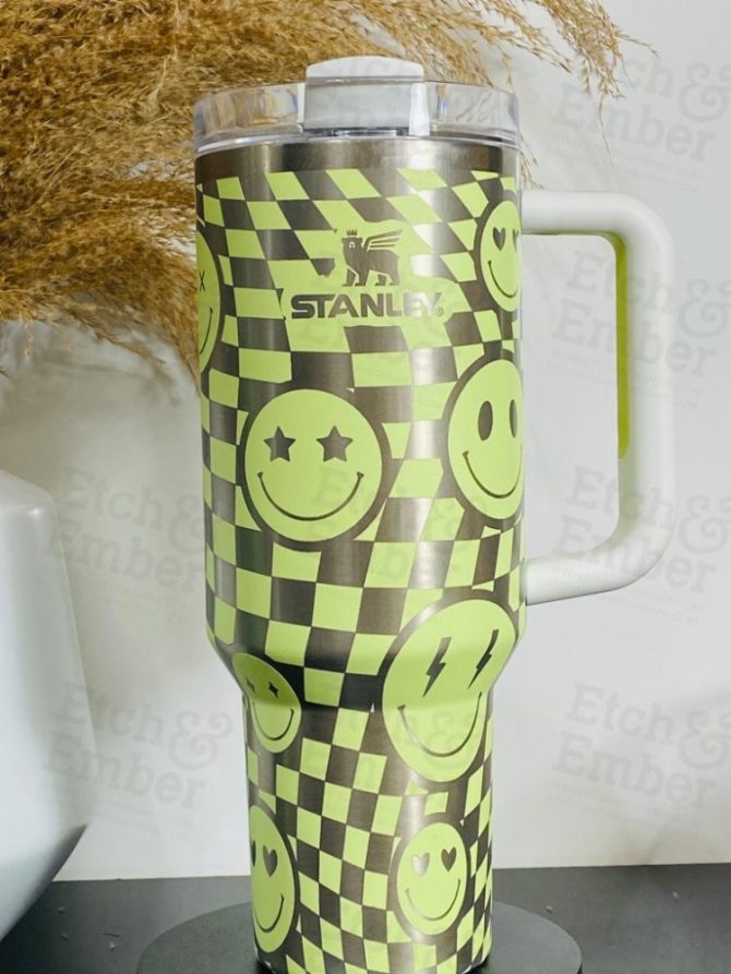 Checkered Smile Custom Stanley Quencher 40Oz Stainless Steel Tumbler