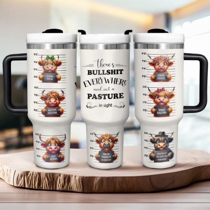 Cheeky Cows Custom Stanley Quencher 40Oz Stainless Steel Tumbler With Handle - Image 2