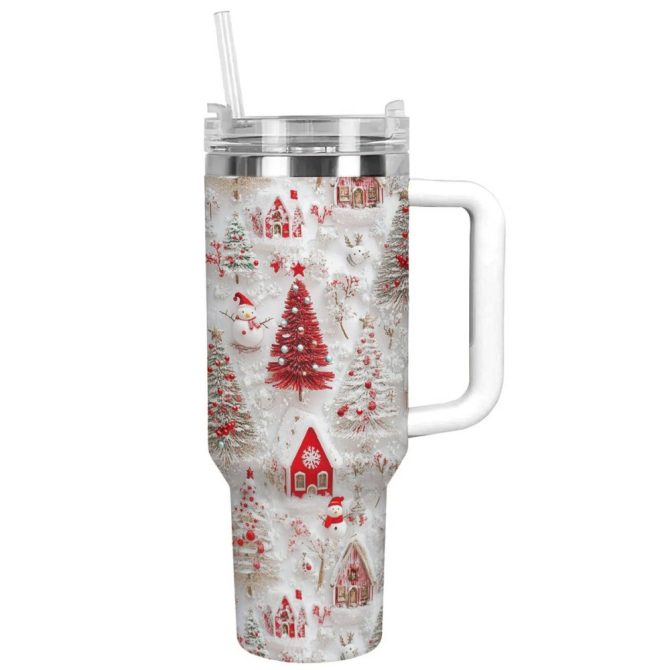 Cheerful Christmas Custom Stanley Quencher 40Oz Stainless Steel Tumbler With Handle - Image 3