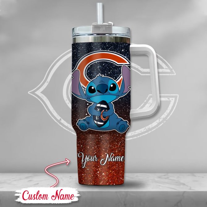 Chicago Bears Nfl Custom Stanley Quencher 40Oz Stainless Steel Tumbler With Handle - Image 2