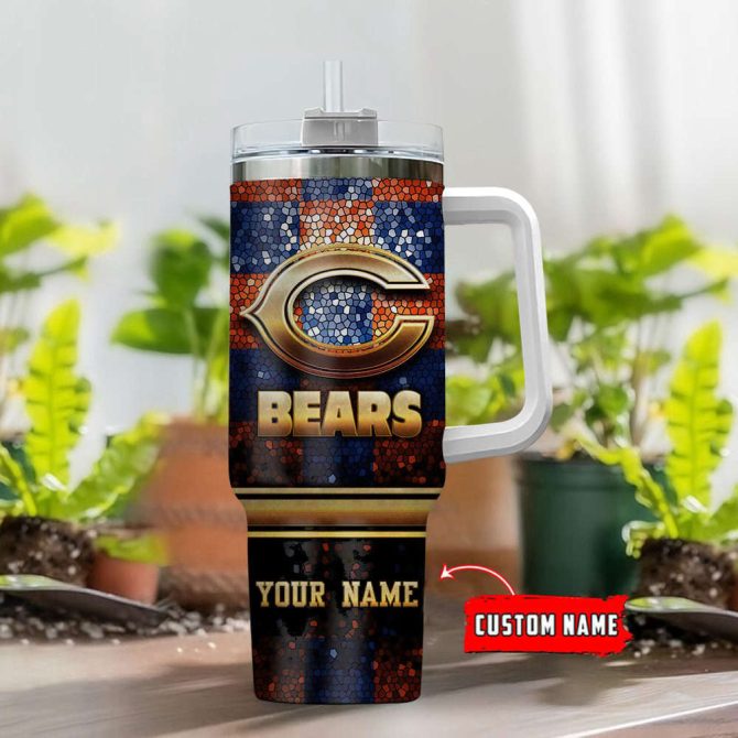 Chicago Bears Nfl Custom Stanley Quencher 40Oz Stainless Steel Tumbler With Handle - Image 2