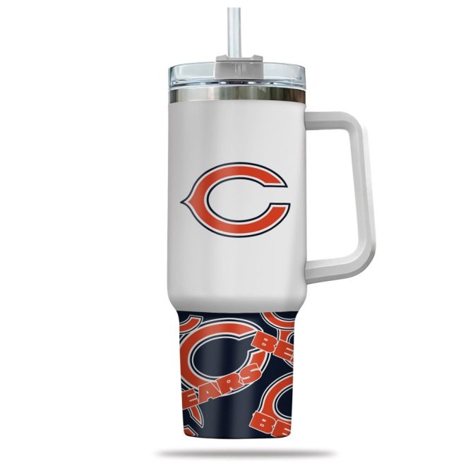 Chicago Bears Nfl Custom Stanley Quencher 40Oz Stainless Steel Tumbler With Handle - Image 2