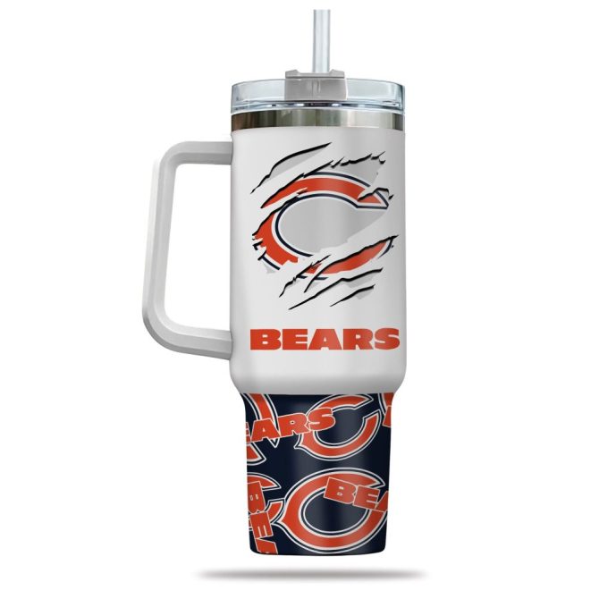 Chicago Bears Nfl Custom Stanley Quencher 40Oz Stainless Steel Tumbler With Handle - Image 3