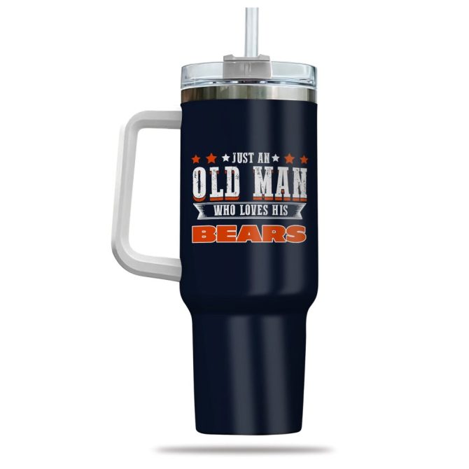 Chicago Bears Nfl Custom Stanley Quencher 40Oz Stainless Steel Tumbler With Handle - Image 3