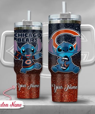 Chicago Bears Nfl Custom Stanley Quencher 40Oz Stainless Steel Tumbler With Handle