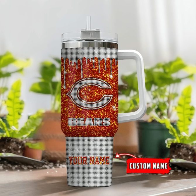 Chicago Bears Nfl Custom Stanley Quencher 40Oz Stainless Steel Tumbler With Handle - Image 2