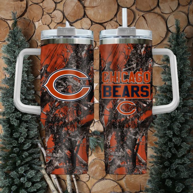 Chicago Bears Nfl Custom Stanley Quencher 40Oz Stainless Steel Tumbler With Handle - Image 2